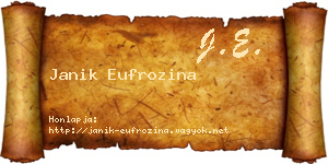 Janik Eufrozina névjegykártya